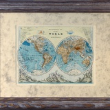 Карта мира с глубинами и высотами. 1906