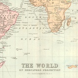 Карта мира в проекции Маркатора. 1876